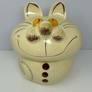 Vintage 1970s Cheshire Cat Cookie Jar 9×9×12.5" Alice In Wonderland Disney A3
